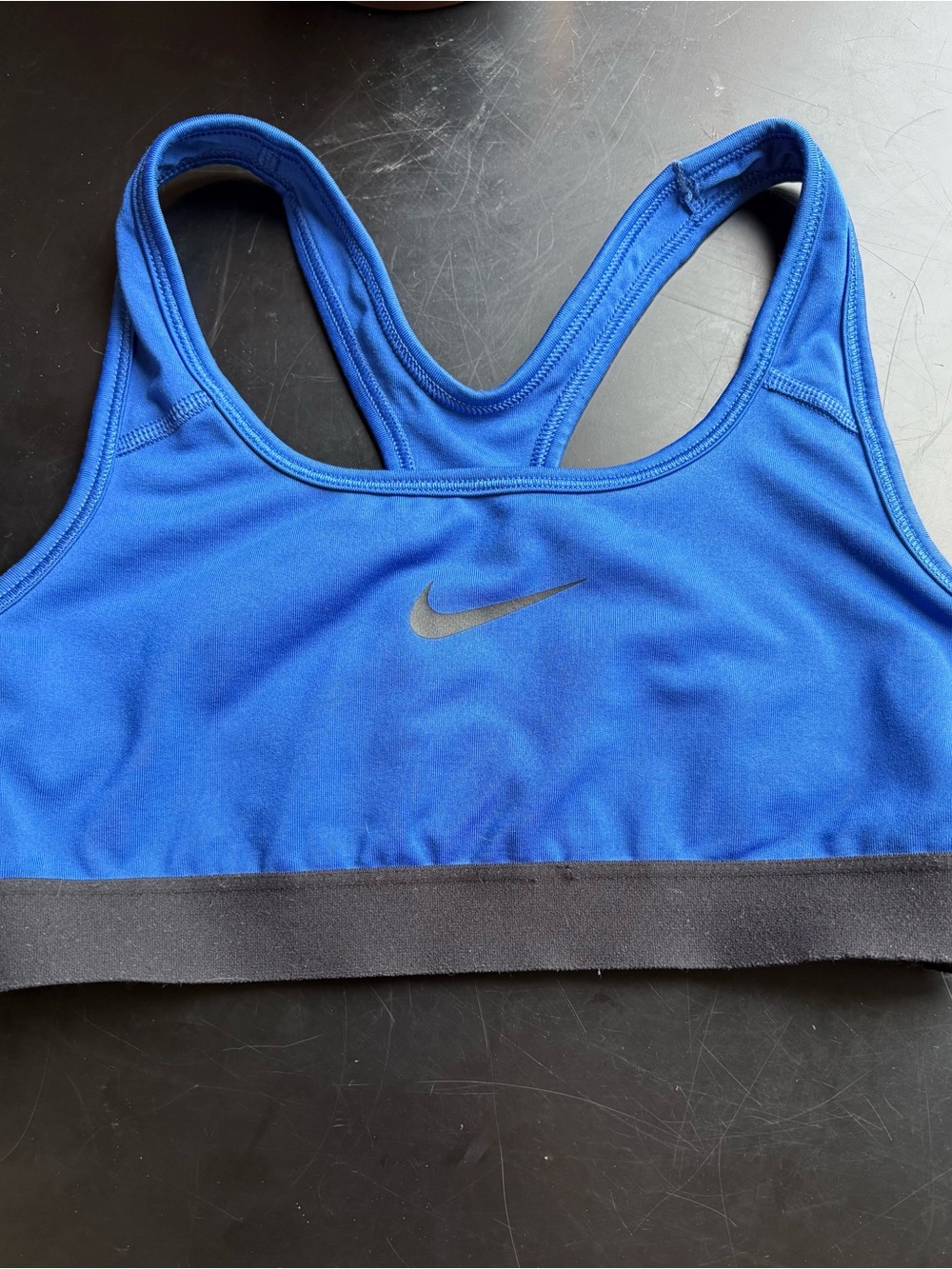 Nike Women's Royal Blue Racerback Sports Bra with Black Band